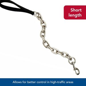 Alternative view of Coastal Pet - Giant Chain Dog Traffic Leash with Nylon Handle, Black, 1" x 30"