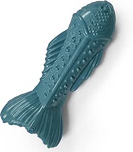 Nylabone Love Our Oceans Textured Fish Power Chew Toy for Dogs, Recycled & Sustainable Chew Bones for Dogs, Dog Toys Made in USA, Salmon Flavor, Medium Dog Toys - Up to 35 lbs, 1 Count