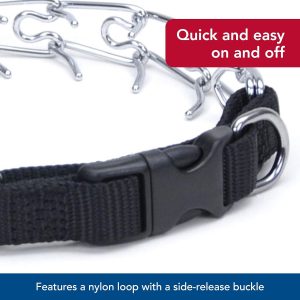 Alternative view of Coastal Pet Titan Easy-On Dog Prong Training Collar with Buckle - Durable Metal Training Collar for Dogs with Side Release Buckle - Black, 3.3 mm x 20".