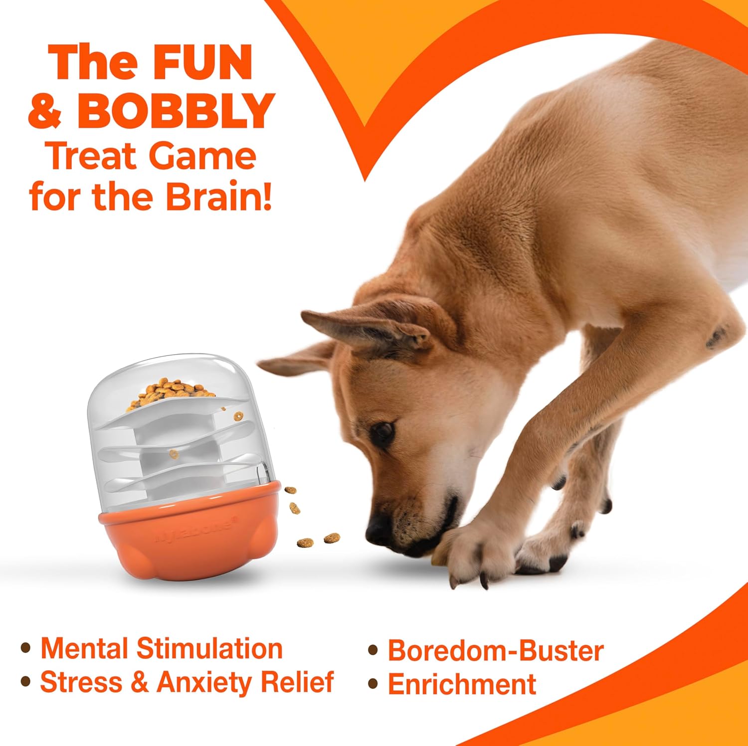 Nylabone Boop-N-Bobble Interactive Puzzle Toy & Treat Dispenser for Dogs, Mental Stimulating Dog Enrichment Toys, Treat Ball with 3 Customizable Challenge Levels - Image 6